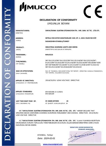 Mucco CE Deklarasyon Industrial Series 2024