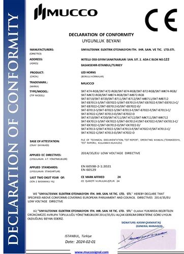 Mucco CE Deklarasyon LED Horn 2024