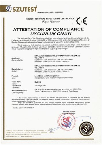 CE Szutest Isikli Kolonlar ve Yüksek Sesli Korna 1-1