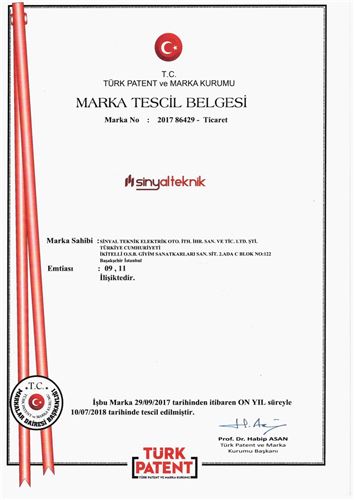 Sinyalteknik Trademark Registration