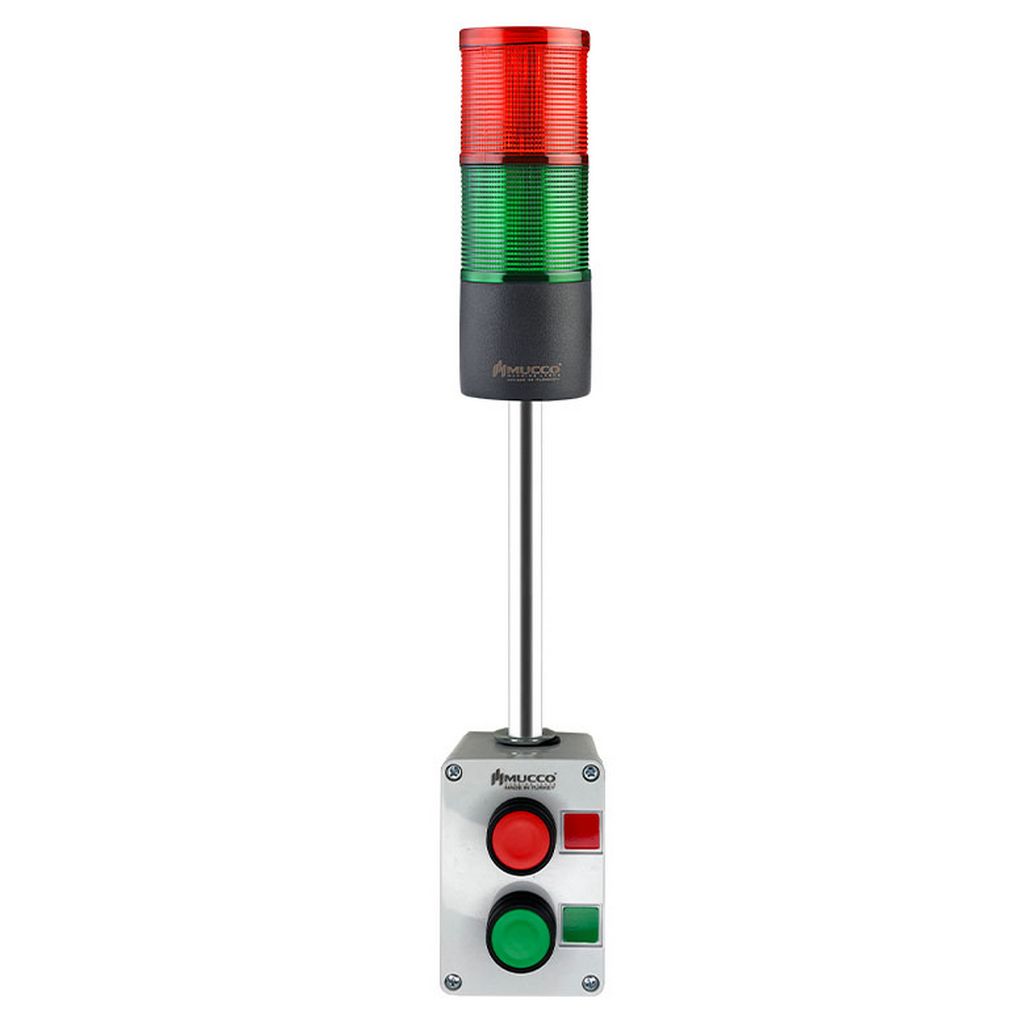 Green/Red Led Andon Kit Stack Light With Two Layer - 20cm Tube