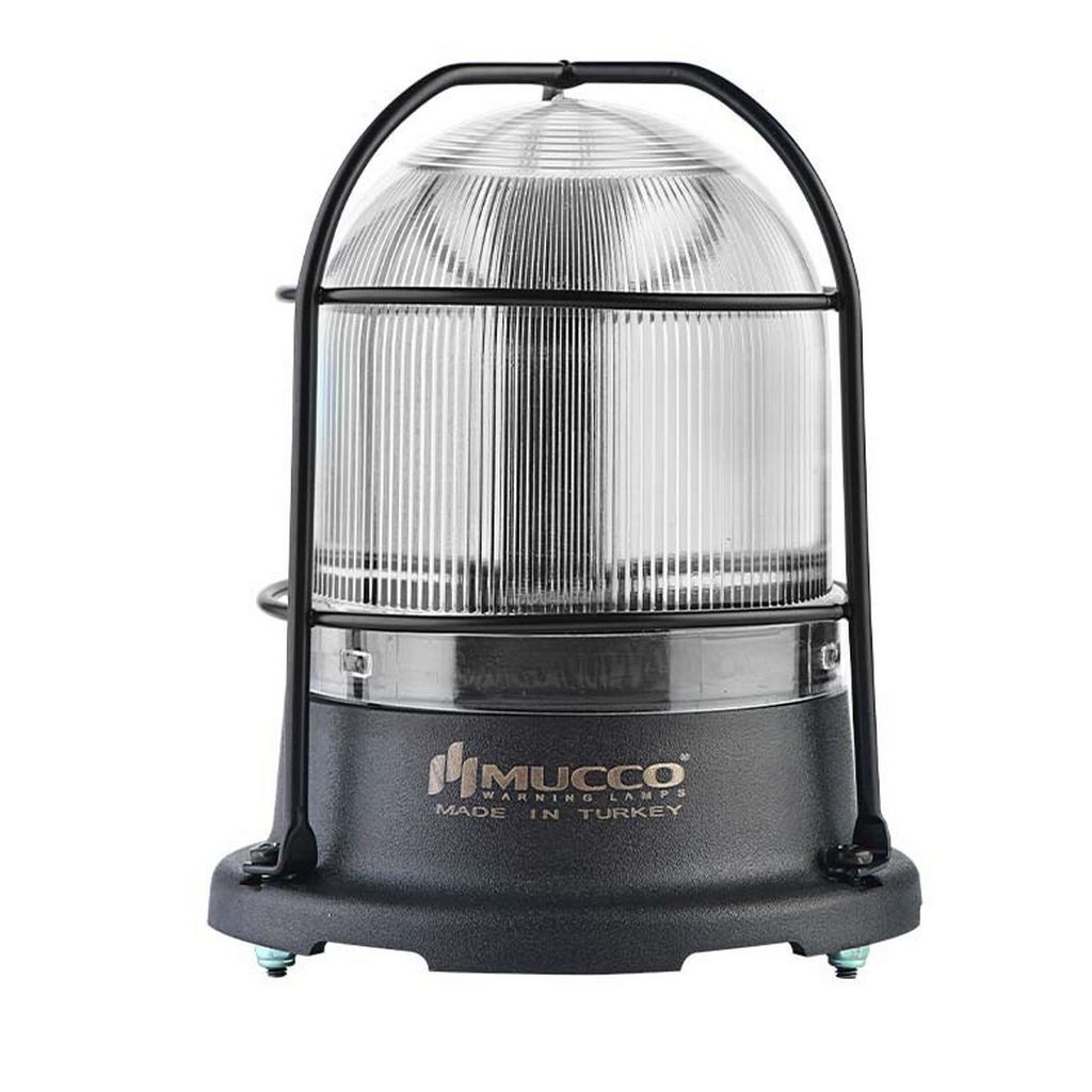 White 100 Series Signal Beacon With Protection Cage